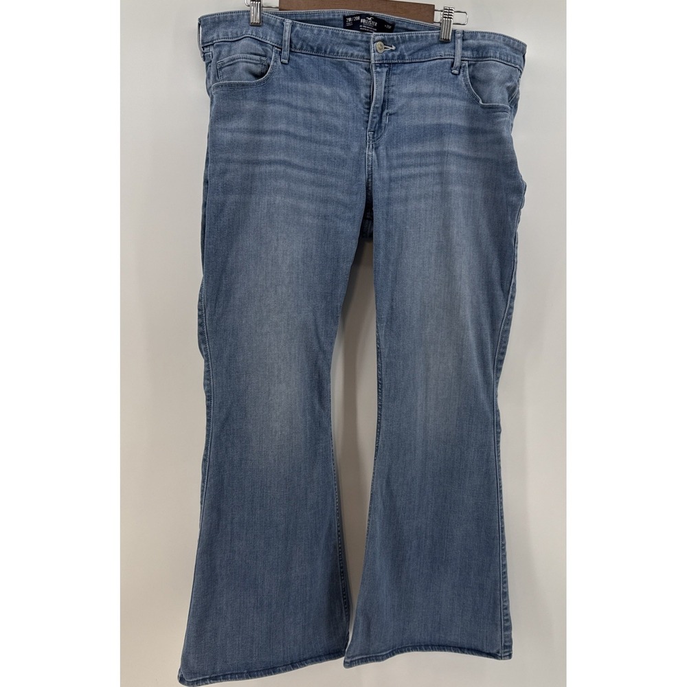 Women's Hollister Low-Rise Vintage Flare Leg Denim Blue Jeans Size 21/20R Stretc